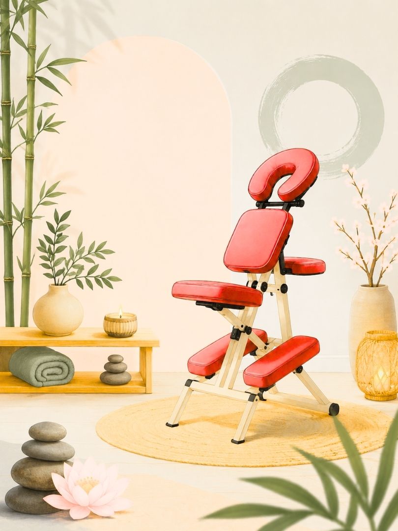 Chaise de massage AMMA assis dans un environnement zen